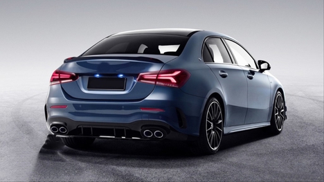 MERCEDES W177 SEDAN 2019+ DIFUZOR &amp; EGZOZ SETI - SILVER EGZOZ ILE - Görsel 2